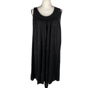 Garnet Hill slub cotton knee length linen blend shift tent dress woman's S